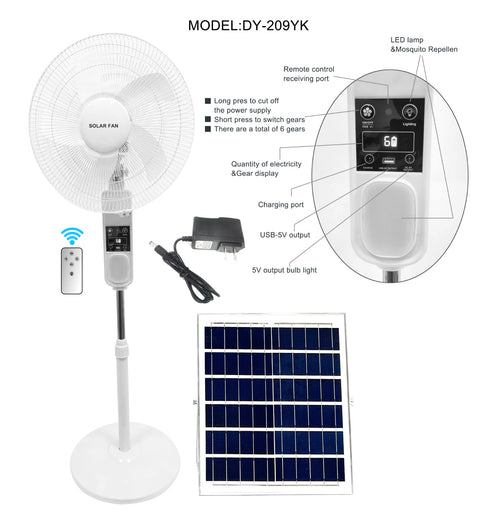 VENTILATEUR SOLAIRE RECHARGEABLE
